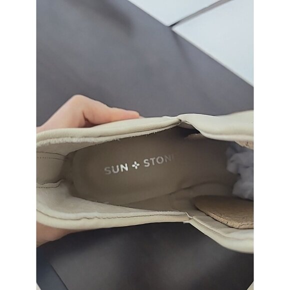 NEW Sun + Stone Womens Elizaap Ecru Ankle Booties Size 10M - Picture 5 of 10